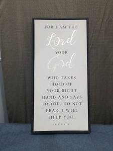 lot 1828 image: Framed Wall Art Print Isaiah 4113 Religious Scripture Typography