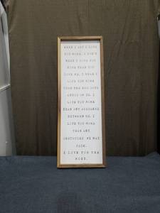lot 1835 image: Framed Wood Wall Art Print Love Quote Text