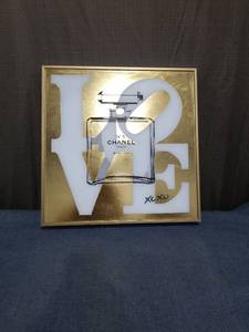 lot 1840 image: Chanel No. 5 Parfum Wall Art Print with Perfume Bottle Design