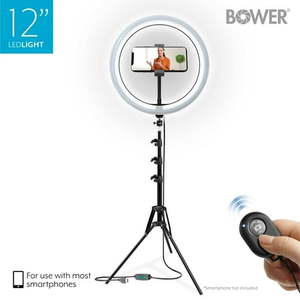 lot 1856 image: Bower 12 Studio Light USB Power Ball-Head Mount 62  Adjustable Tripod 3 Colors 10 Brightness Levels In-Line Remote