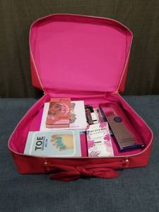 lot 1873 image: Pink Cosmetics Case with Beauty Products and Accessories