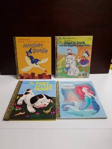 lot 2575 image: Little Golden Books Lot of 4 - Mother Goose, Donald Duck, Poky Little Puppy, The Little Mermaid