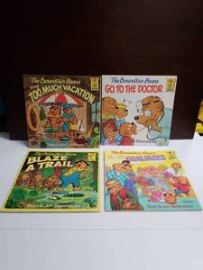 lot 2597 image: The Berenstain Bears 4-Book Lot Too Much Vacation Go to Doctor Blaze Trail Gimmies