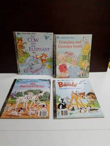 lot 2641 image: Little Golden Book Collection 4 Books The Cow and the Elephant Grandma and Grandpa Smith 101 Dalmatians Bambi