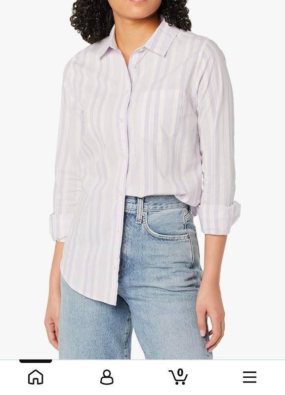 lot 18709 image: Womens Striped Button-Down Shirt size S - Retail $18