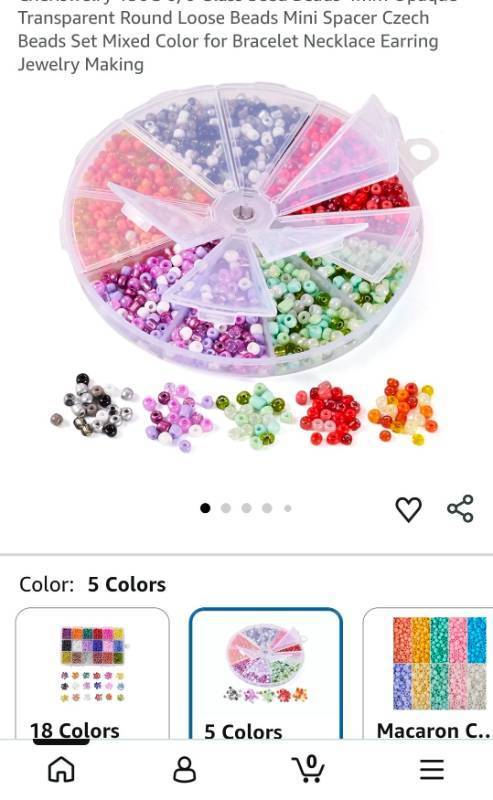 lot 18718 image: Mixed Color Glass Seed Beads Set - Retail $5