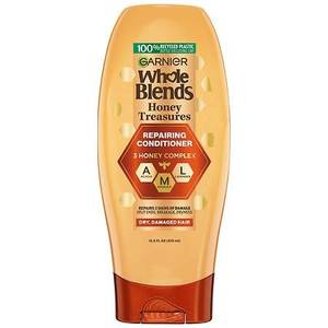 lot 4382 image: Garnier Whole Blends Honey Treasures Repairing Conditioner - 22 fl oz For All Hair Types, Daily Use, Cream Formula