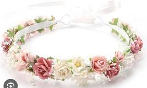 lot 4400 image: PoshMyra Flower Crown with Babys Breath Floral Headpiece