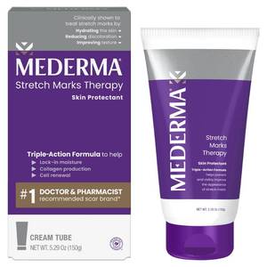 lot 4403 image: Mederma Stretch Marks Therapy - Prevents & Treats Stretch Marks, Safe for Pregnancy & Breastfeeding, Hydrates & Nourishes Skin, 5.29 oz (150g) - Retail $32