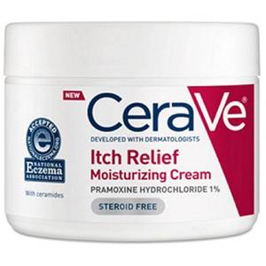 lot 4406 image: CeraVe Moisturizing Cream for Dry Skin Relief, 12 Ounce, Fragrance Free Cream with Pramoxine for Itch Relief - Retail $22