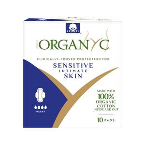 lot 4429 image: Organyc - 100% Certified Organic Cotton Feminine Pads - Heavy Flow, 10 Count (Pack of 1)  - Retail $7