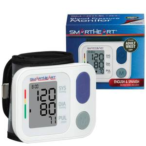 lot 4434 image: SmartHeart Blood Pressure Monitor  Adult Wrist Cuff  2-Person Memory  398 Total Reading Storage  Easy to Use  Automatic Inflation and Deflation - Retail $45