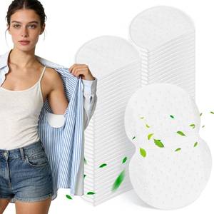 lot 4453 image: Armpit Sweat Pads, 80 Packs Underarm Sweat Pads for Women and Men, Disposable Sweat Pads for Under Arms, Extra Adhesive Armpit Shields, All-day Underarm Defense - Retail $9