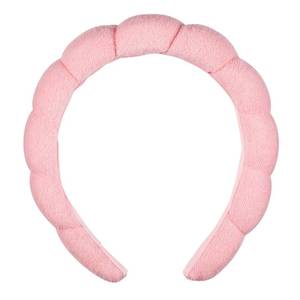lot 4466 image: Conair Spa Makeup and Face Washing Headband, Pink Bubble Design, 1 Count, Ultra-Absorbent Microfiber Headband for Washing Face, Soft Terry Cloth, No-Squeeze, No-Pull Band Gentle on Hair and Head - Retail $9