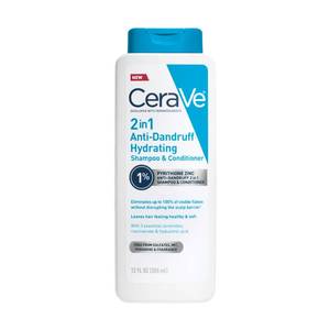 lot 4538 image: CeraVe 2 In 1 Hydrating Anti Dandruff Shampoo And Conditioner, 1% Pyrithione Zinc Dandruff Treatment, Color Safe & Sulfate Free Shampoo And Conditioner, Helps Eliminate Dandruff & Relieve Itchy Scalp - Retail $10
