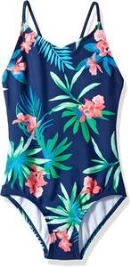 lot 4584 image: Kanu Surf Girls Daisy Beach Sport 1-Piece Swimsuit, Leonie Floral Navy, 14 - Retail $25