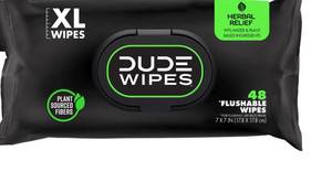 lot 4602 image: DUDE Wipes Herbal Relief Flushable Wipes - Extra-Large Adult Wet Wipes - 1 Pack (48 Count) - Infused with Soothing Witch Hazel, Geranium Essential Oils, Vitamin E, and Aloe - Septic and Sewer Safe
