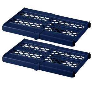 lot 4620 image: LockerMate Adjust-A-Shelf Locker Shelf, Extends to Fit Your Locker, Easy to Use, Perfect for School, Office, Gym, Blue, 2-Pack - Retail $22