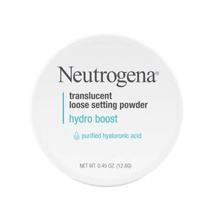 lot 4631 image: Neutrogena Hydro Boost Translucent Loose Setting Powder with Purified Hyaluronic Acid for Smooth Skin, Blurs Imperfections and Sets Makeup, Lightweight Face Powder, .44 oz - Retail $12