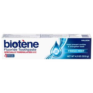 lot 4654 image: biot�ne Fluoride Toothpaste for Dry Mouth Symptoms, Bad Breath Treatment and Cavity Prevention, Fresh Mint - 4.3 oz - Retail $13