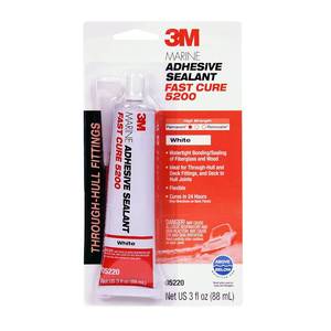 lot 4655 image: 3M Marine Adhesive Sealant Fast Cure 5200 (05220) Permanent Bonding and Sealing for Boats and RVs Above and Below the Waterline Waterproof Repair, White, 3 fl oz Tube - Retail $23