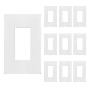 lot 4665 image: ENERLITES Screwless Decorator Wall Plate Child Safe Outlet Cover, Size 1-Gang 4.68 H x 2.93 L, Polycarbonate Thermoplastic, SI8831-W-10PCS, White (10 Pack) - Retail $20