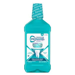 lot 4668 image: Sensodyne Pronamel Intensive Enamel Repair Mouthwash to Help Actively Repair Enamel and Protect Against Cavities  Extra Fresh  16.9 Fl Oz  for Adults - Retail $9