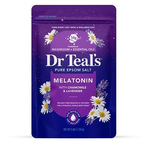 lot 4691 image: Dr Teal s Epsom Salt Magnesium Soak  Sleep Blend with Melatonin  Lavender & Chamomile  3 lbs - Retail $8