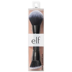 lot 4695 image: e.l.f. Cream & Powder Makeup Face Brush Paraben-Free, Phthalate-Free, Vegan, Nylon Bristles - Retail $11