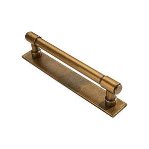 lot 4701 image: ZAUYX 5 Pack 3-34 Inch Hole Center Antique Brass Cabinet pulls with Backplate Solid and Heavy-Duty Drawer Handles Kitchen Cabinet Handles Drawer Pulls Kitchen Cabinet Hardware Kitchen Handles - Retail $29