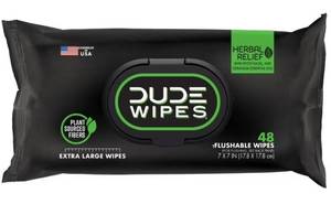 lot 4703 image: DUDE Wipes Flushable Wet Wipes XL 48 Count 7x7 in&nbsp