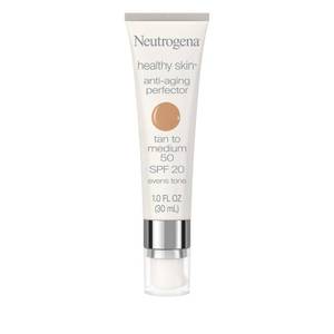 lot 4744 image: Neutrogena Healthy Skin Anti-Aging Perfector Tinted Facial Moisturizer and Retinol Treatment with Broad Spectrum SPF 20 Sunscreen with Titanium Dioxide, 50 Tan to Medium, 1 fl. oz - Retail $14
