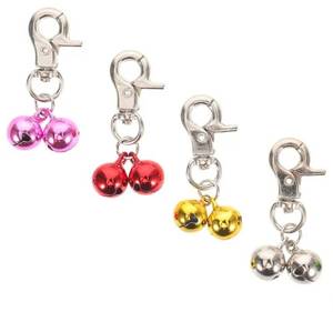 lot 4794 image: POPETPOP 24pcs Dog Collar Bells and Charms Set with Metal Clasps, Colorful Mini Ring Bells for Pet Collar Decoration and DIY Craft, Loud Crisp Sound for Dogs and Cats&nbsp