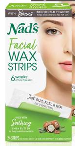 lot 4802 image: Nads Facial Wax Strips, Fragrance free, 24 Count  - Retail $12