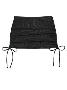 lot 4827 image: Falainetee Womens Drawstring Solid Mesh Sheer Summer Bikini Cover Up Skirt Black XS - Retail $17