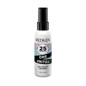 lot 4846 image: Redken One United All-In-One Leave In Conditioner - Multi-Benefit Leave In Treatment For All Hair Types, Heat Protectant and Detangler Spray, Paraben-Free, 1 Fl Oz - Retail $6