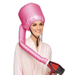 lot 4864 image: Portable Hair Dryer Bonnet Attachment Adjustable Hair Dryer Bonnet for Hair Styling, Hair Color, Hair Condition and More- Deep Pink - Retail $10