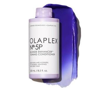 lot 4883 image: Olaplex N�.5P Blonde Enhancer Purple Toning Conditioner Neutralizes Brassiness & Strengthen  Repairs Damages & Hydrates Hair  For Coily, Curly, Straight, and Wavy, 250 mL  8.5 Fl. Oz. - Retail $26