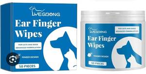 lot 5234 image: VEGBONG Ear Finger Wipes for Cats and Dogs 50 Pieces&nbsp