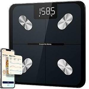 lot 5259 image: Etekcity Smart Scale For Body Weight And Fat, Digital Bathroom Scale Accurate To 0.05lb0.02kg Weighing Machine For Peoples Muscle BMI, Bluetooth Electronic Body Composition Monitor, 400lb  - Retail $30