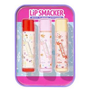 lot 5261 image: Lip Smacker Holiday Christmas Flavored Lip Balm Original &amp Best Tin - Moisturizing, Soothing Trio Eggnog, Gingerbread, &amp Candy Cane&nbsp