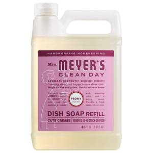 lot 5320 image: Mrs. Meyers Clean Day Peony Dish Soap Refill - 48 fl oz Paraben-Free, Phthalate-Free, Liquid Cleanser - Retail $40