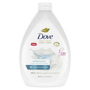 lot 5366 image: Dove Care and Protect Daily Use Antibacterial Hand Soap  34 fl oz