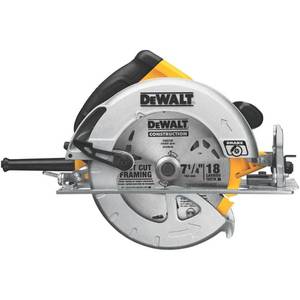 lot 3563 image: DEWALT Lightweight Circular Saw -Model DWE575SB Electric Brake  Aluminum Base  Carrying Bag Included - Retail $250