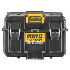 lot 3575 image: DeWalt Tough System 2.0 Dual-Port Battery Charger Storage Box Black - Retail $253