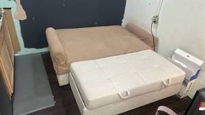 lot 3713 image: Sleeper Sofa with Storage Compartment and Rolled Arms&nbsp