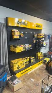 lot 3721 image: DeWalt Retail Display Shelving Unit with Branded Headers&nbsp