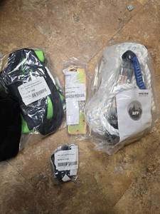 lot 8733 image: APEX 50FT Fall Protection Roofer Kit with Safety Harness and Accessories - Retail $100