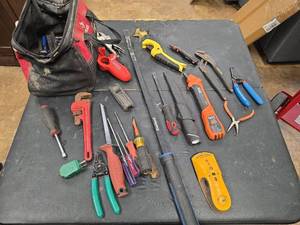 lot 8800 image: Hand Tool Lot Includes Klein Tools Voltage Tester, Husky Wrench, Screwdrivers, Pliers, Wrenches&nbsp