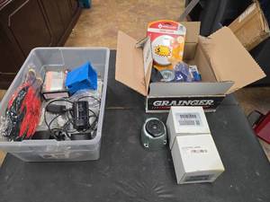 lot 8803 image: Mixed Lot Ring Camera, First Alert Smoke Alarm, Permatex Threadlocker Blue 24240, Drywall Screws, Pressure Switch - Model 2E21013TBQJ&nbsp